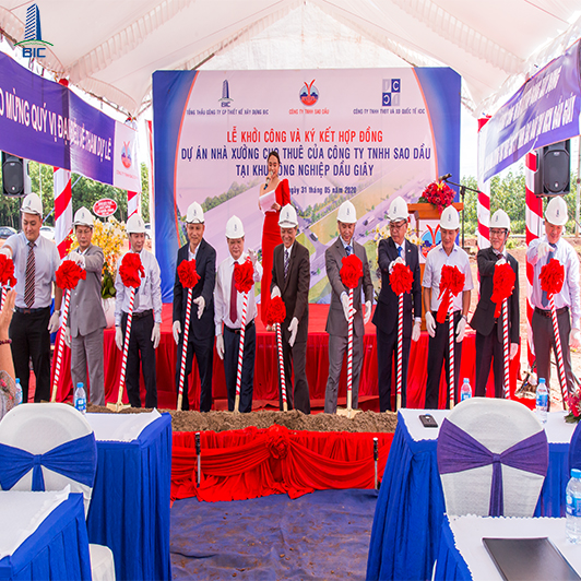 Lễ khởi công và ký hợp đồng dự án nhà xưởng cho thuê tại KCN Dầu Giây