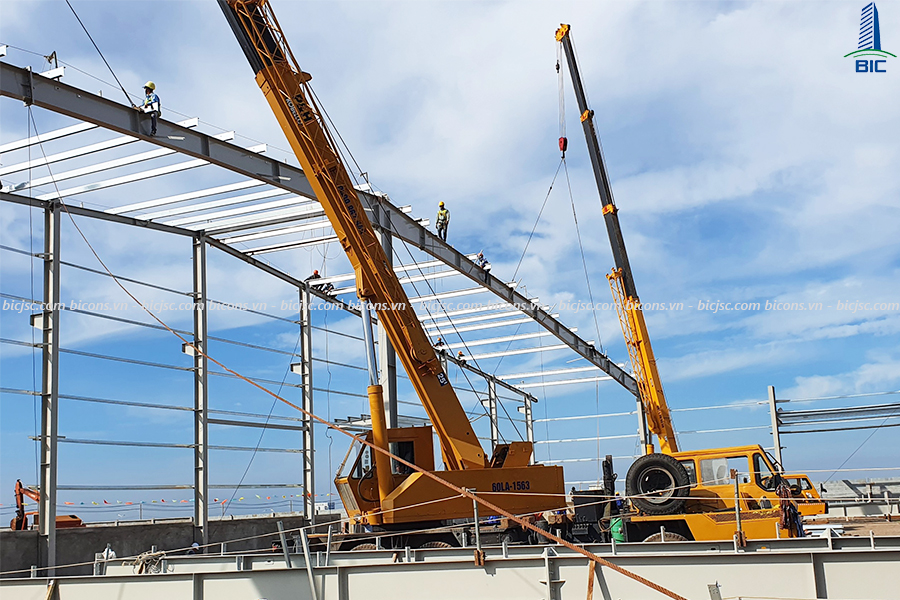 Thi công nhà xưởng gỗ Việt Mỹ Đồng Nai