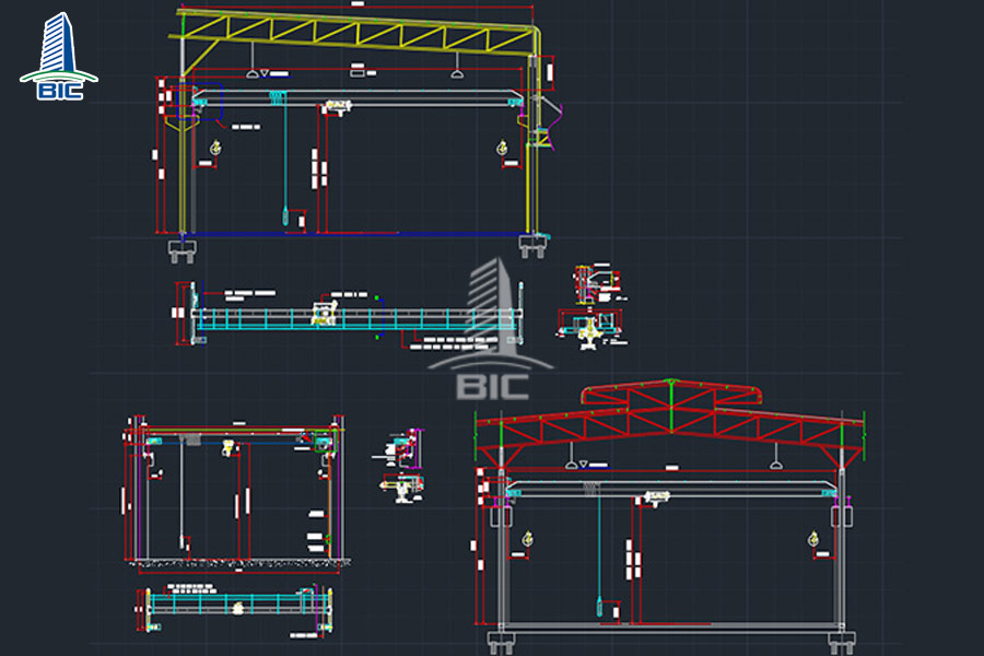 bản vẽ thiết kế nhà xưởng có cầu trục