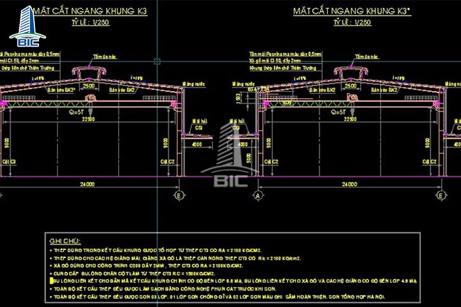 bản vẽ thiết kế nhà xưởng có cầu trục