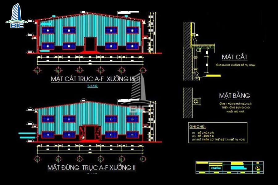 bản vẽ thiết kế nhà xưởng có cầu trục
