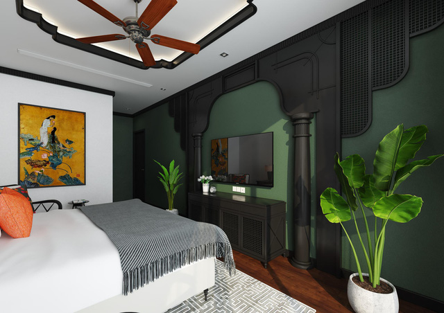 thiết kế nội thất độc đáo của biệt thự trên không khu Tây Hồ Tây