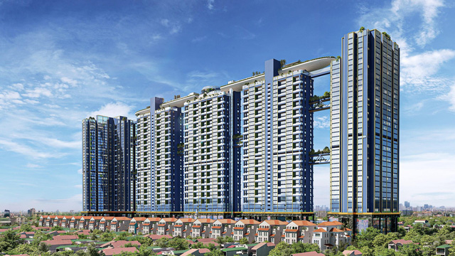 thiết kế nội thất độc đáo của biệt thự trên không khu Tây Hồ Tây