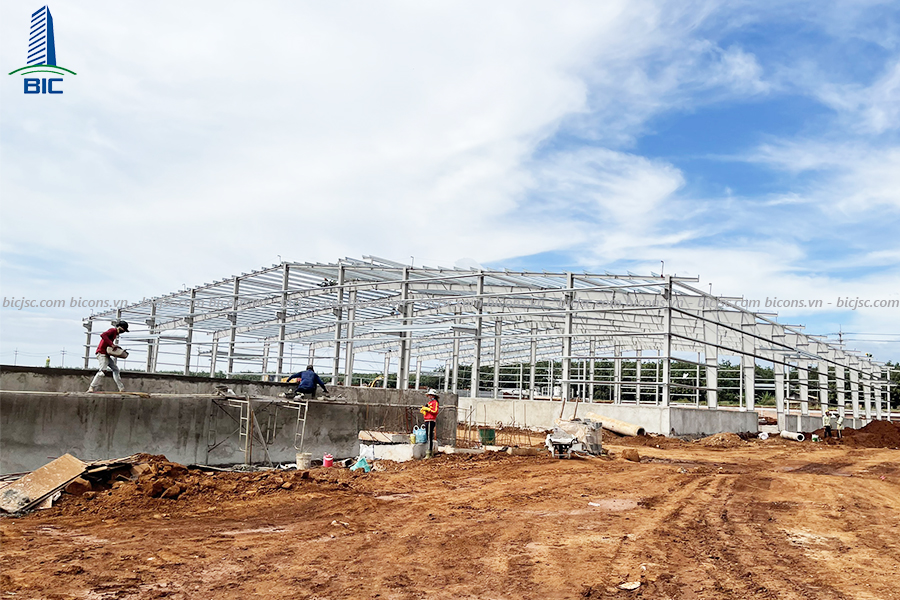 Thi công nhà xưởng gỗ Việt Mỹ Đồng Nai